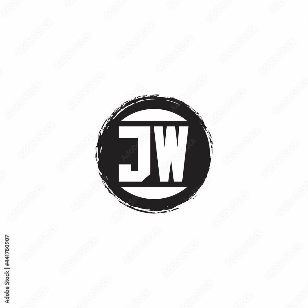 JW Logo Initial Letter Monogram with abstrac circle shape design template