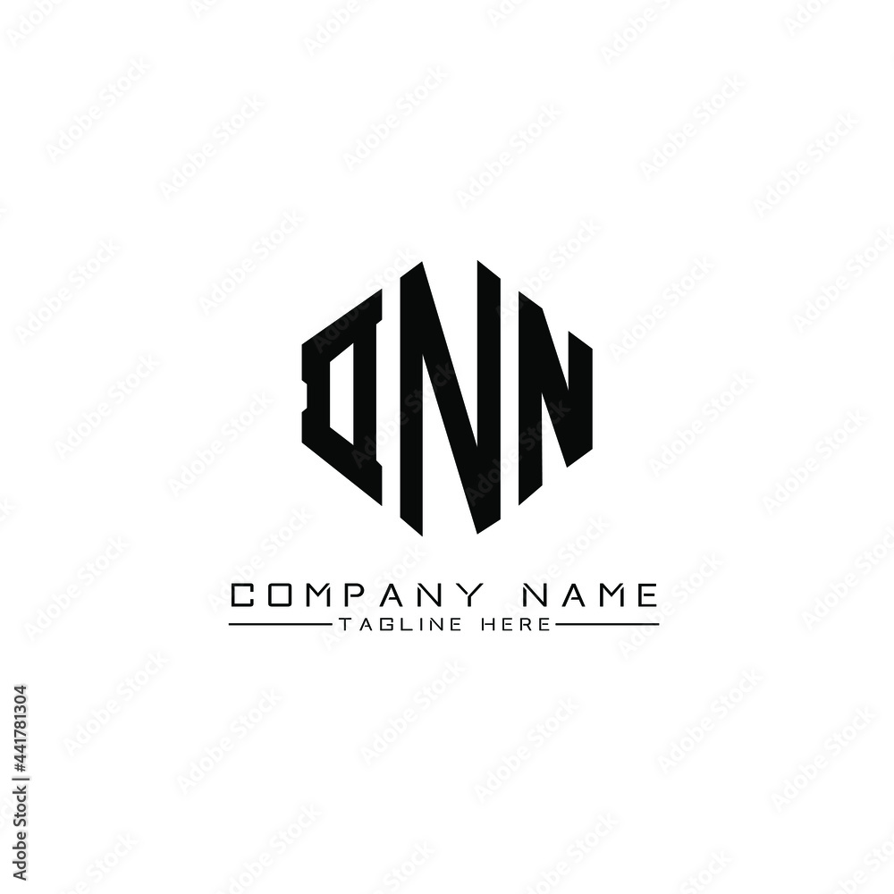 DNN letter logo design with polygon shape. DNN polygon logo monogram. DNN cube logo design. DNN hexagon vector logo template white and black colors. DNN monogram, DNN business and real estate logo. 