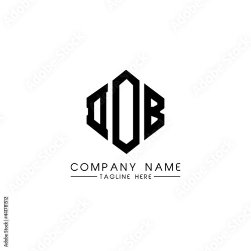 DOB letter logo design with polygon shape. DOB polygon logo monogram. DOB cube logo design. DOB hexagon vector logo template white and black colors. DOB monogram, DOB business and real estate logo. 