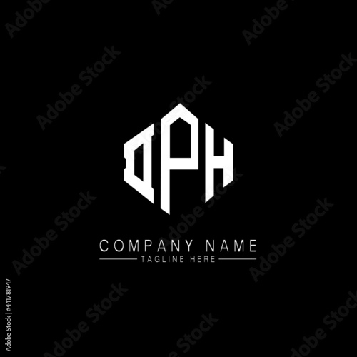 DPH letter logo design with polygon shape. DPH polygon logo monogram. DPH cube logo design. DPH hexagon vector logo template white and black colors. DPH monogram, DPH business and real estate logo. 