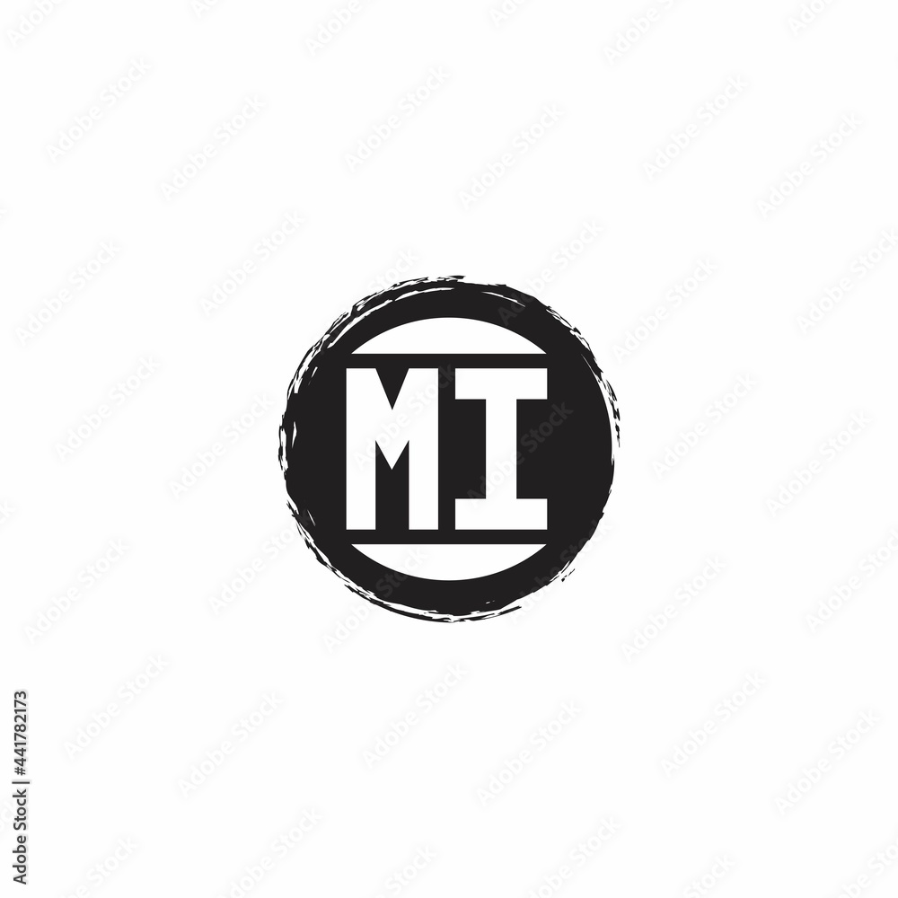 MI Logo Initial Letter Monogram with abstrac circle shape design template