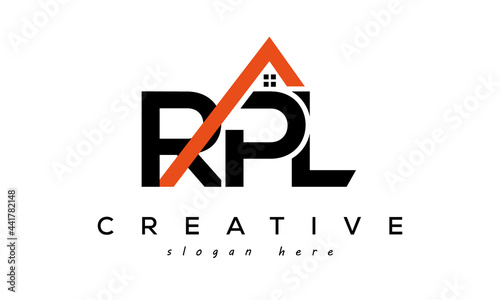 initial RPL letters real estate construction logo vector	 photo