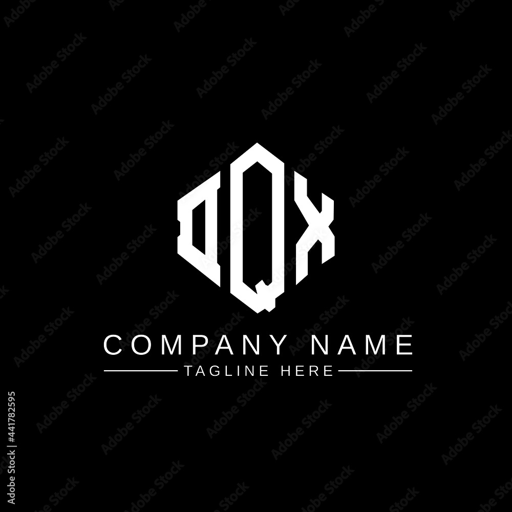 DQX letter logo design with polygon shape. DQX polygon logo monogram. DQX cube logo design. DQX hexagon vector logo template white and black colors. DQX monogram, DQX business and real estate logo. 