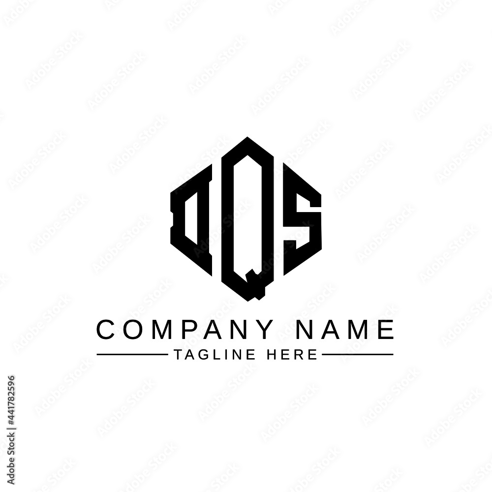 DQS letter logo design with polygon shape. DQS polygon logo monogram. DQS cube logo design. DQS hexagon vector logo template white and black colors. DQS monogram, DQS business and real estate logo. 
