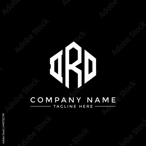 DRO letter logo design with polygon shape. DRO polygon logo monogram. DRO cube logo design. DRO hexagon vector logo template white and black colors. DRO monogram, DRO business and real estate logo. 