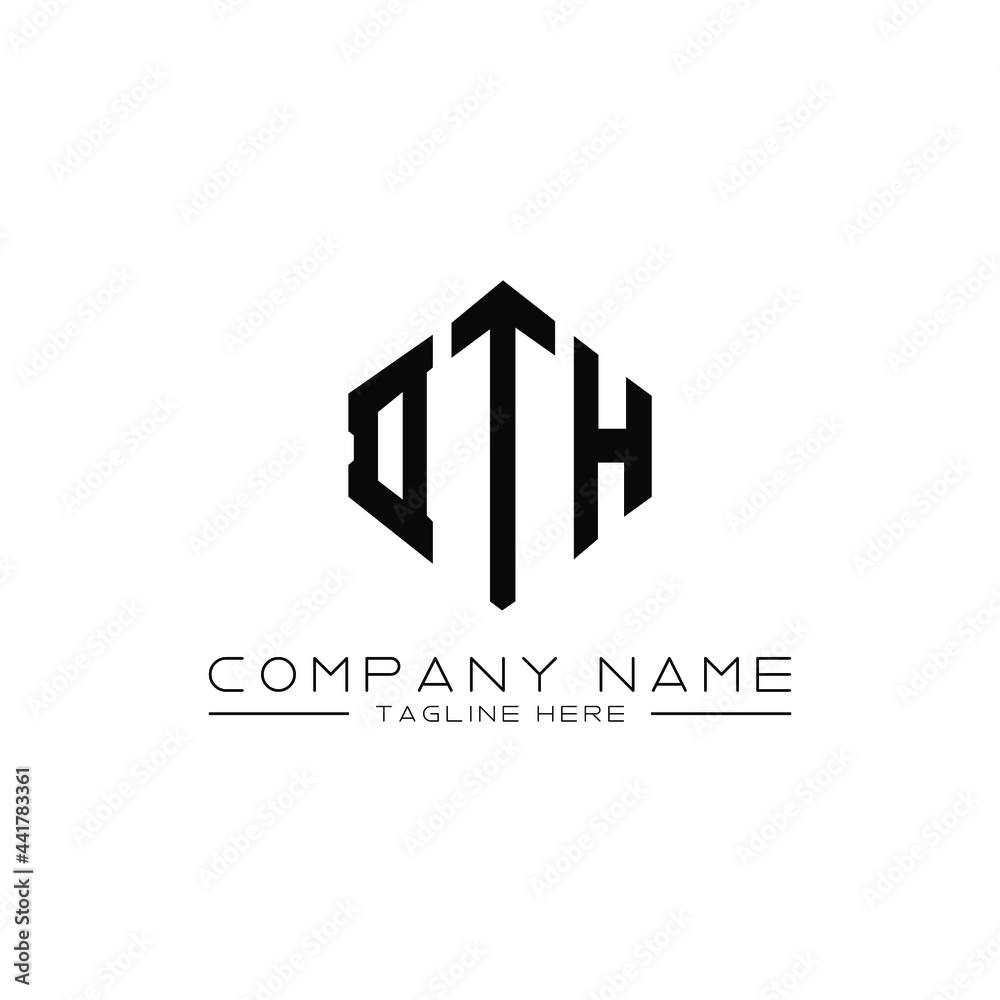DTH letter logo design with polygon shape. DTH polygon logo monogram. DTH cube logo design. DTH hexagon vector logo template white and black colors. DTH monogram, DTH business and real estate logo. 