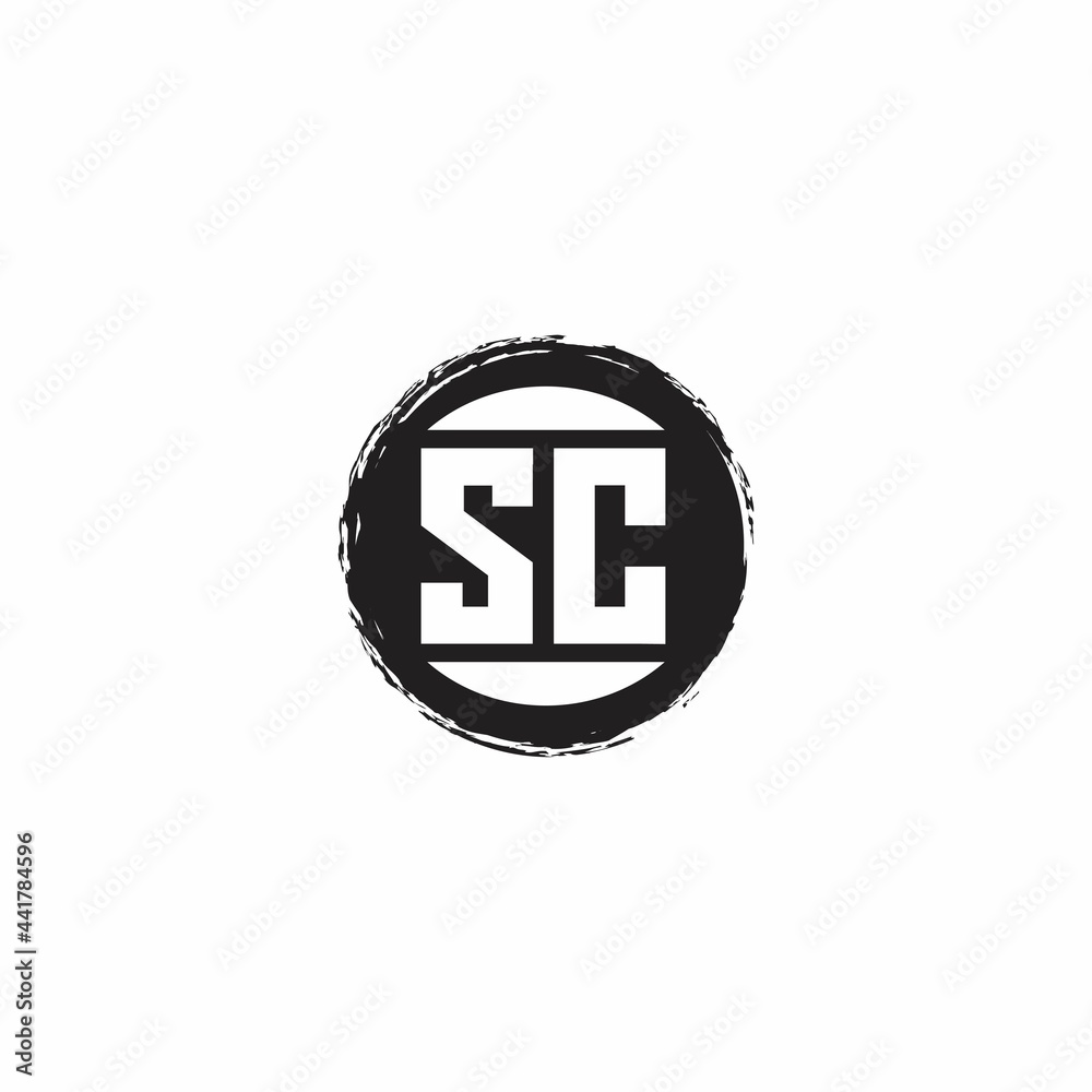 SC Logo Initial Letter Monogram with abstrac circle shape design template