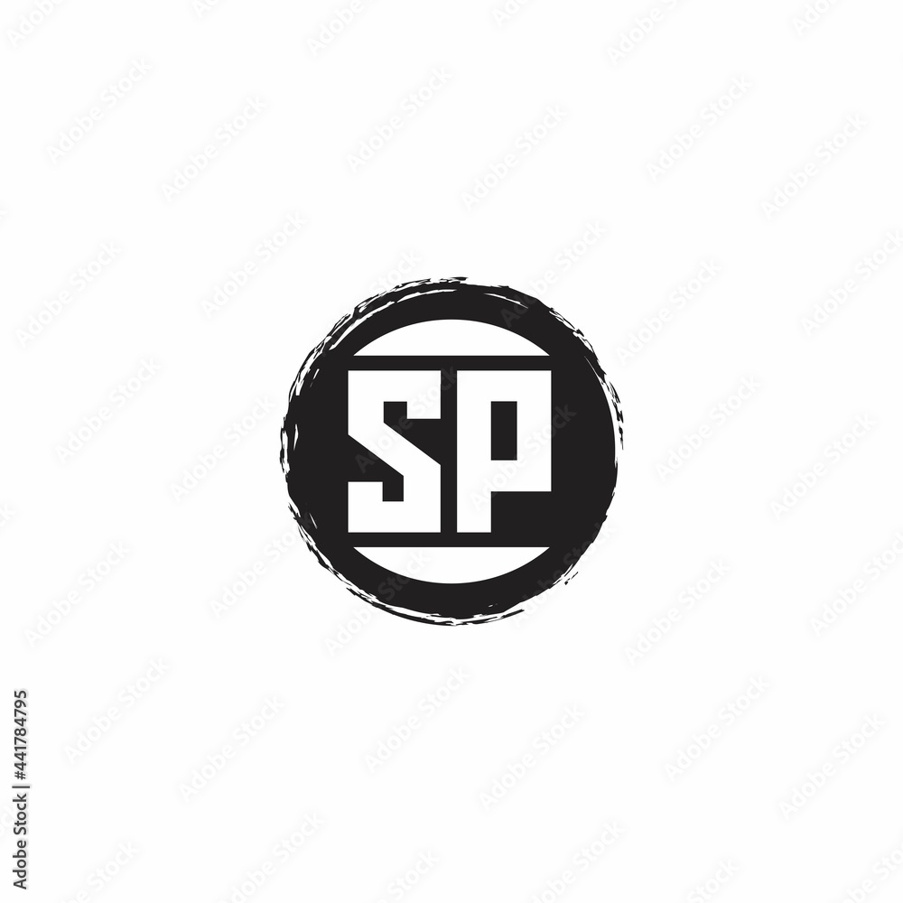 SP Logo Initial Letter Monogram with abstrac circle shape design template SP Logo Initial Letter Monogram with abstrac circle shape design template