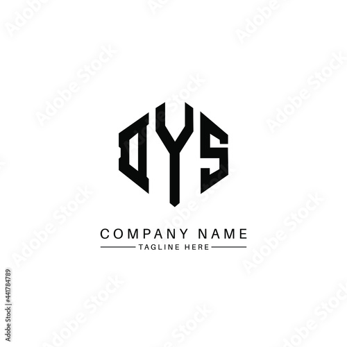 DYS letter logo design with polygon shape. DYS polygon logo monogram. DYS cube logo design. DYS hexagon vector logo template white and black colors. DYS monogram, DYS business and real estate logo.  photo