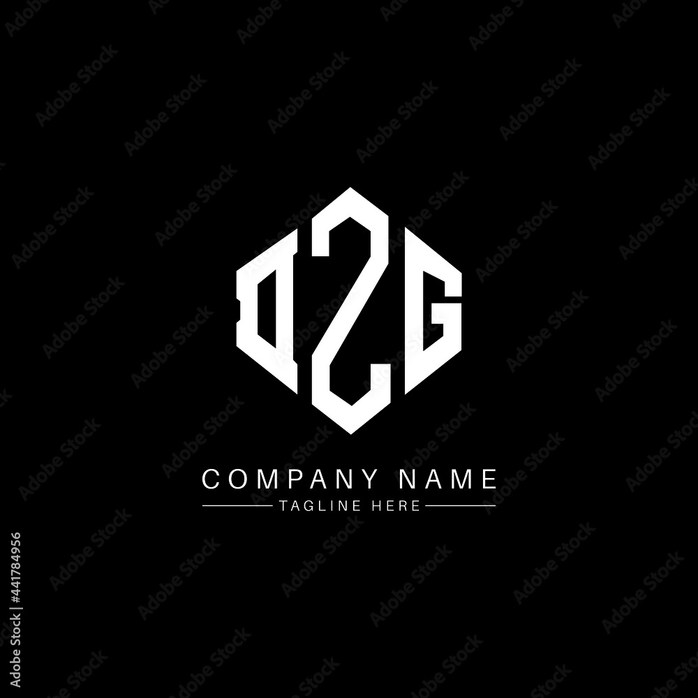 DZG letter logo design with polygon shape. DZG polygon logo monogram. DZG cube logo design. DZG hexagon vector logo template white and black colors. DZG monogram, DZG business and real estate logo. 