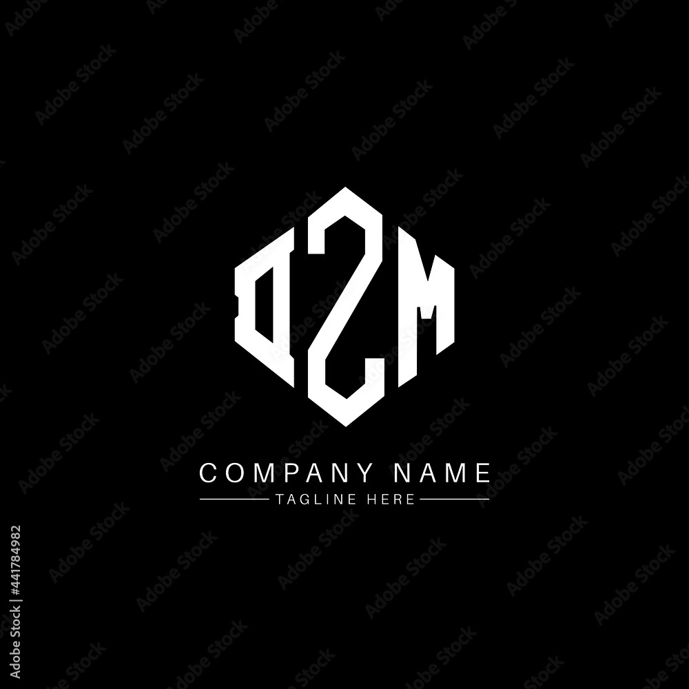 DZM letter logo design with polygon shape. DZM polygon logo monogram. DZM cube logo design. DZM hexagon vector logo template white and black colors. DZM monogram, DZM business and real estate logo. 