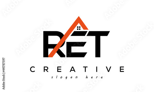 initial RET letters real estate construction logo vector	