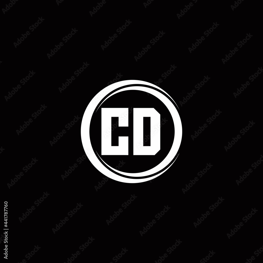 CD logo initial letter monogram with circle slice rounded design template CD logo initial letter monogram with circle slice rounded design template