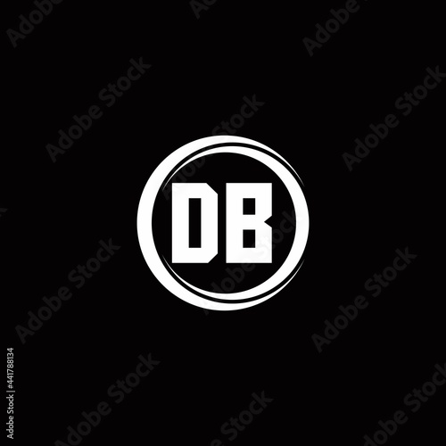 DB logo initial letter monogram with circle slice rounded design template