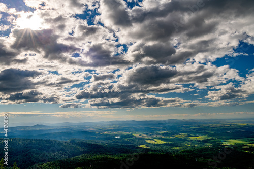 Photography Rolling hills of the Palouse lye beneath clouds overhead