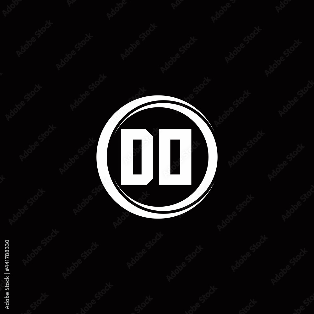 DO logo initial letter monogram with circle slice rounded design template