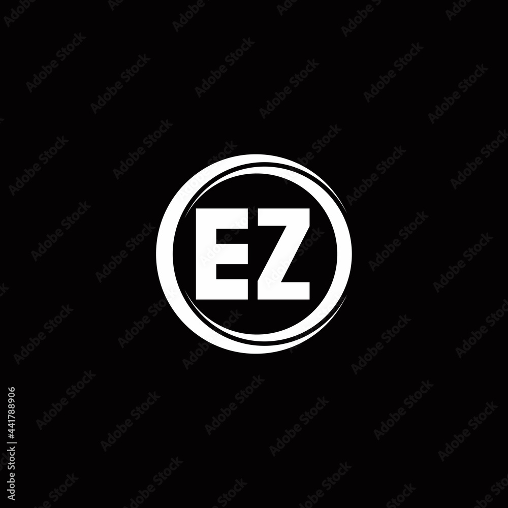 EZ logo initial letter monogram with circle slice rounded design template EZ logo initial letter monogram with circle slice rounded design template
