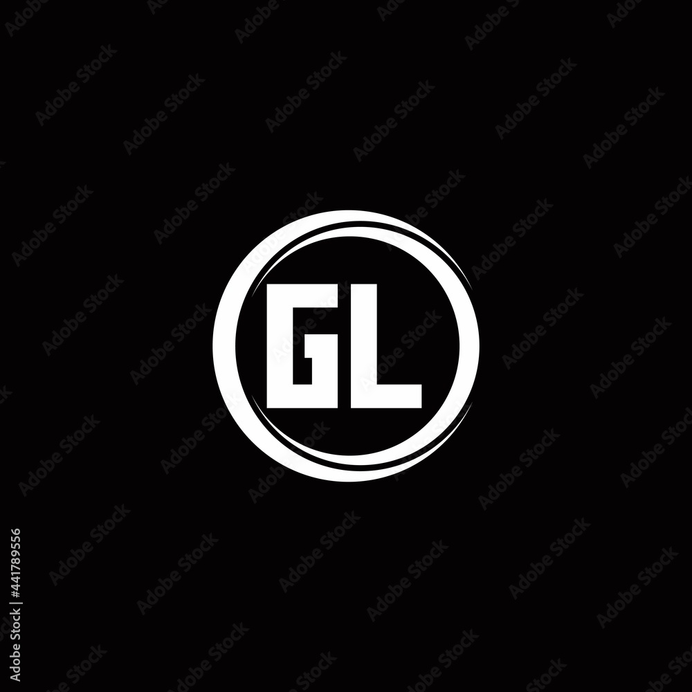 GL logo initial letter monogram with circle slice rounded design template GL logo initial letter monogram with circle slice rounded design template