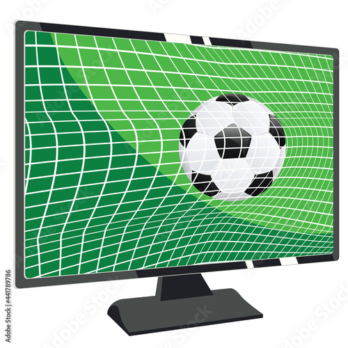Football on TV screen