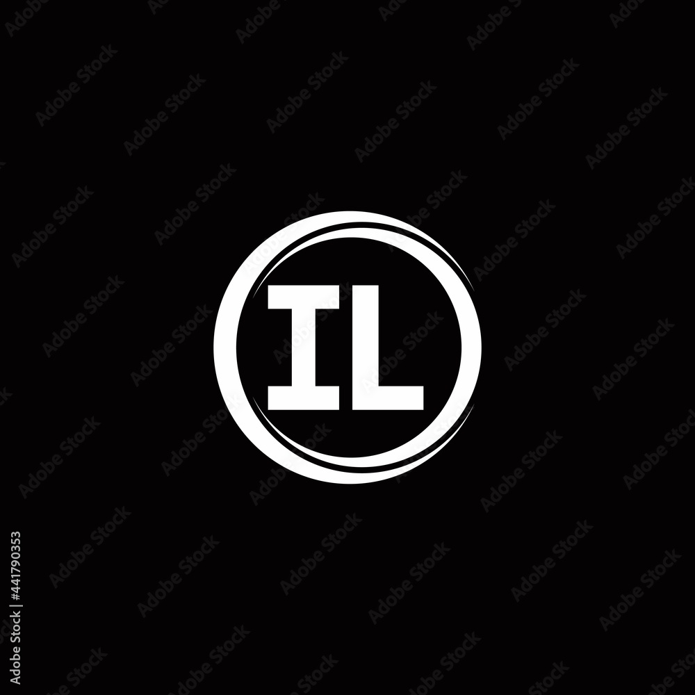IL logo initial letter monogram with circle slice rounded design template IL logo initial letter monogram with circle slice rounded design template