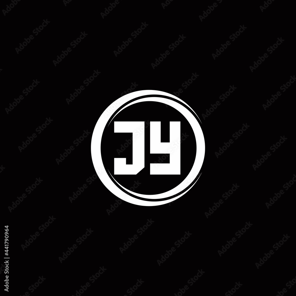 JY logo initial letter monogram with circle slice rounded design template JY logo initial letter monogram with circle slice rounded design template