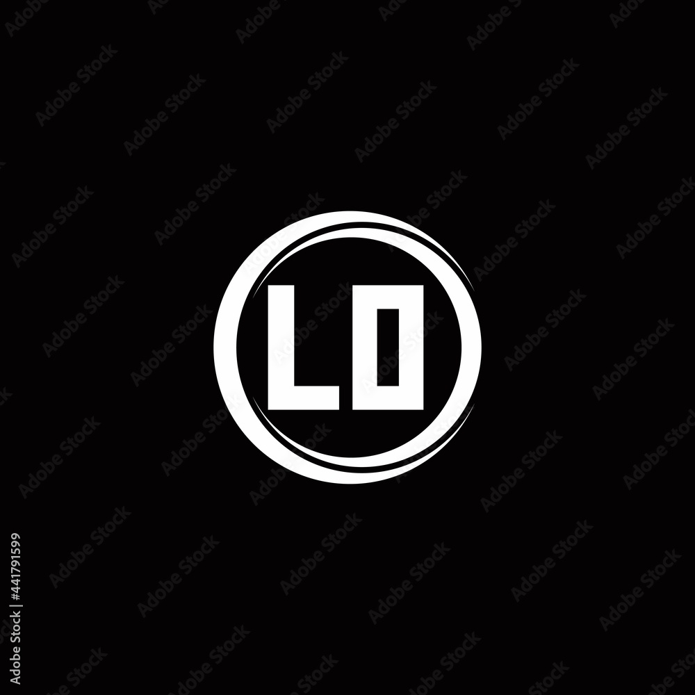 LO logo initial letter monogram with circle slice rounded design template LO logo initial letter monogram with circle slice rounded design template