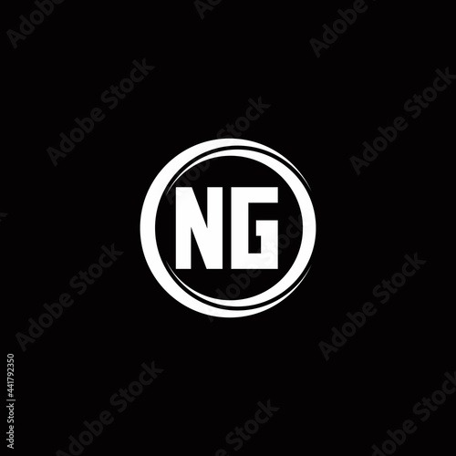 NG logo initial letter monogram with circle slice rounded design template