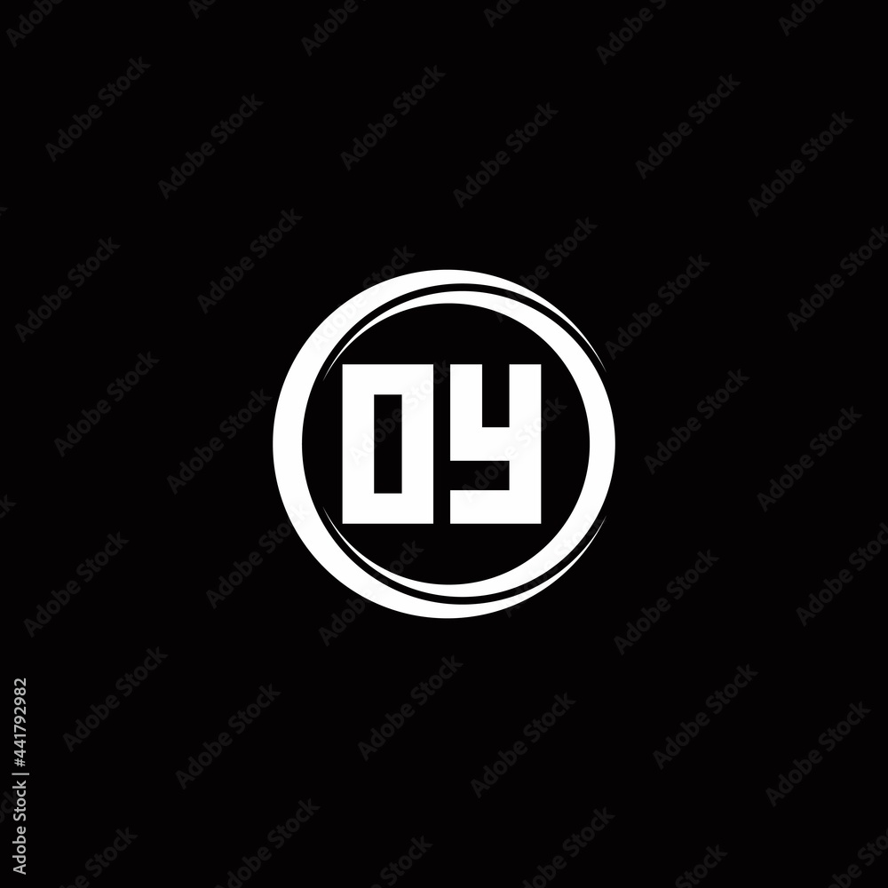 OY logo initial letter monogram with circle slice rounded design template