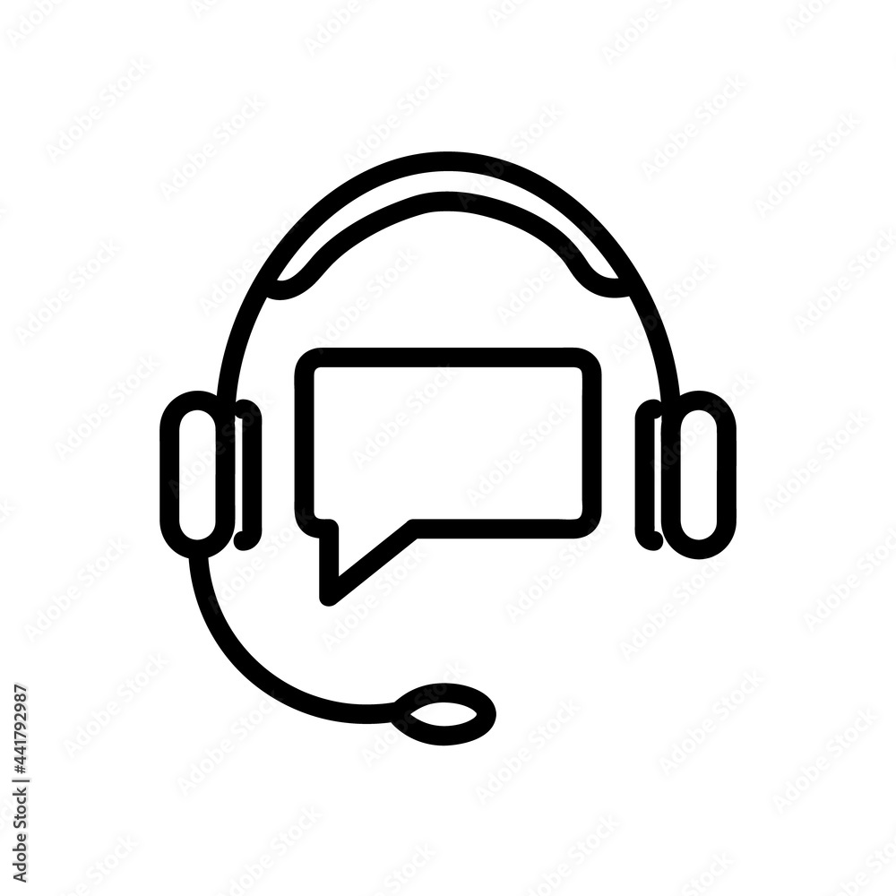 Call center remote icon. Care about customers concept. Vector EPS10 line stroke Call center remote icon. Care about customers concept. Vector EPS10 line stroke