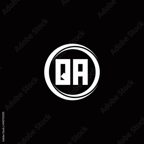 QA logo initial letter monogram with circle slice rounded design template