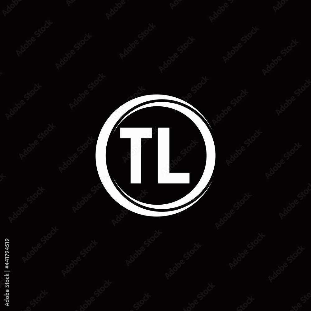 TL logo initial letter monogram with circle slice rounded design template TL logo initial letter monogram with circle slice rounded design template