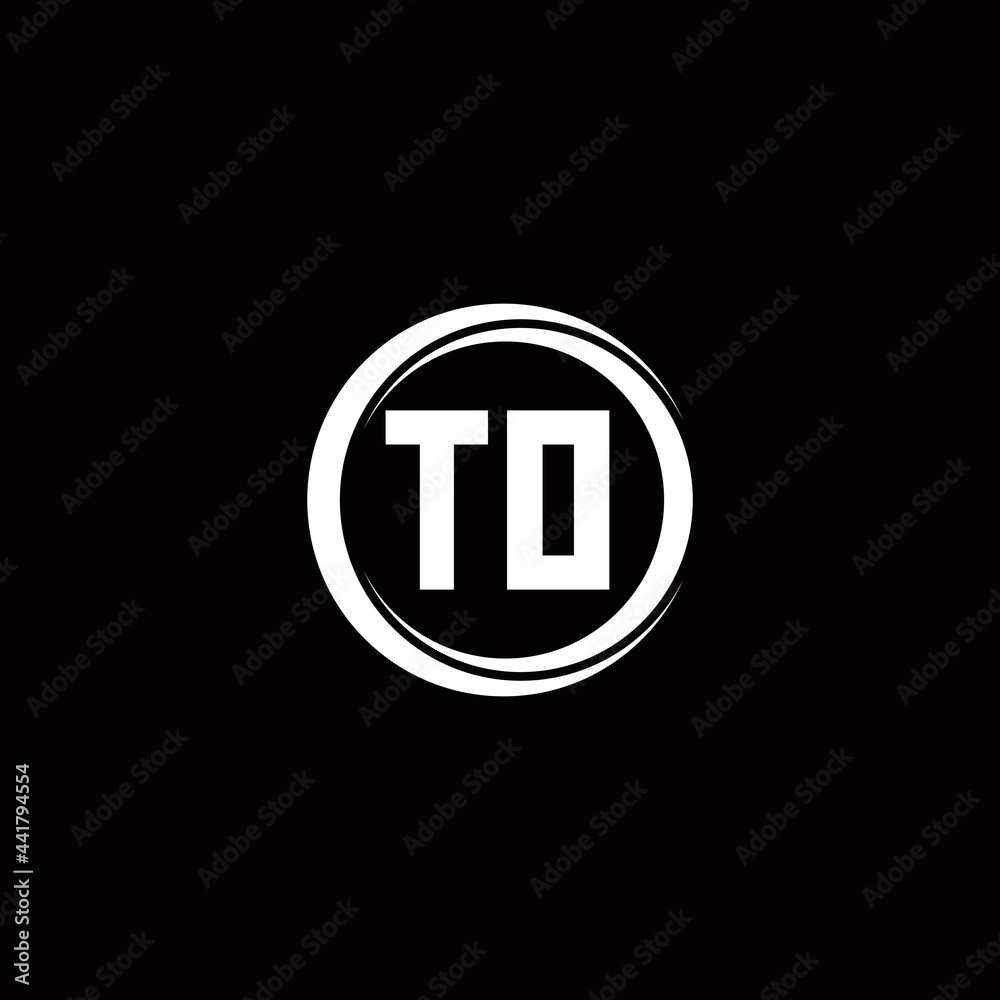 TO logo initial letter monogram with circle slice rounded design template TO logo initial letter monogram with circle slice rounded design template
