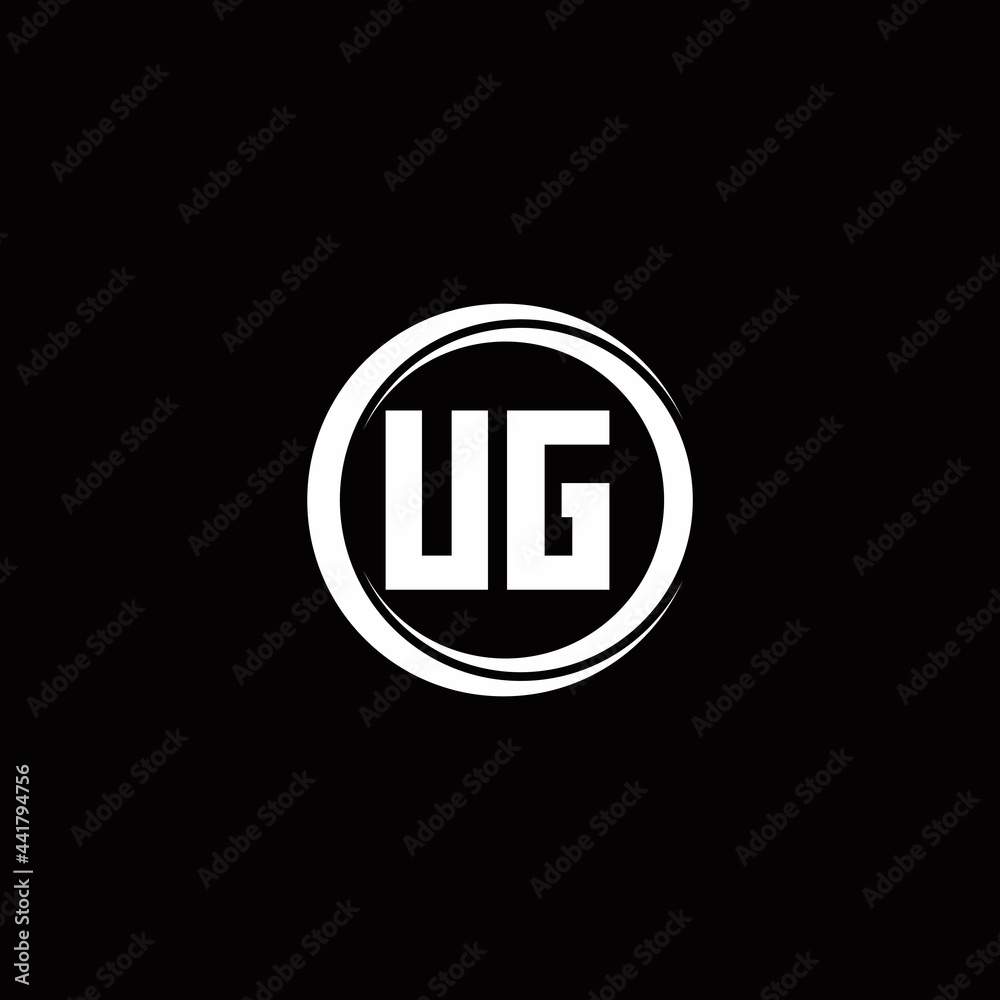 UG logo initial letter monogram with circle slice rounded design template UG logo initial letter monogram with circle slice rounded design template