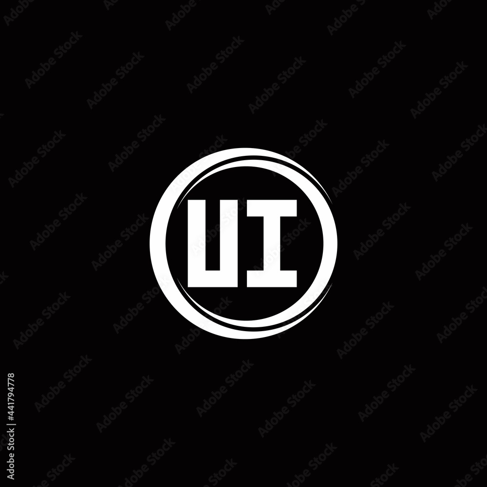 UI logo initial letter monogram with circle slice rounded design template UI logo initial letter monogram with circle slice rounded design template