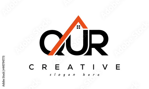 initial QUR letters real estate construction logo vector	 photo