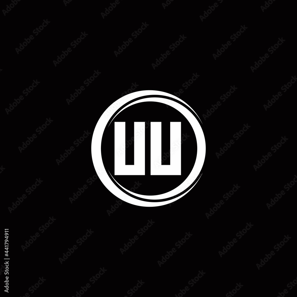 UU logo initial letter monogram with circle slice rounded design template UU logo initial letter monogram with circle slice rounded design template