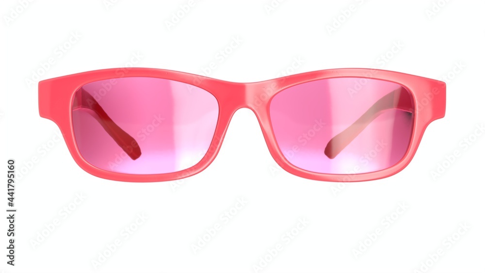 3D Illustration of pink glasses isolated on the white 3D Illustration of pink glasses isolated on the white