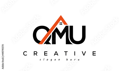 initial QMU letters real estate construction logo vector	 photo