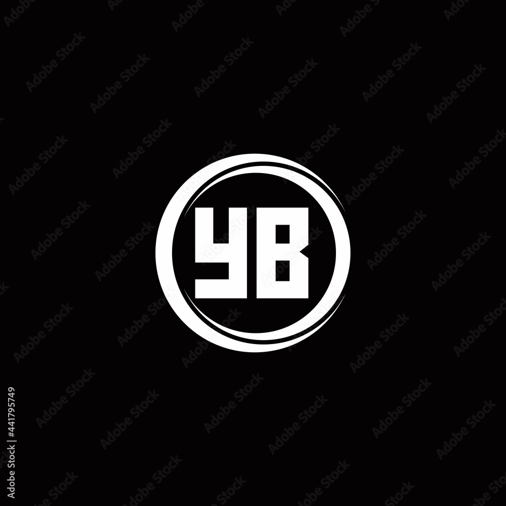 YB logo initial letter monogram with circle slice rounded design template YB logo initial letter monogram with circle slice rounded design template