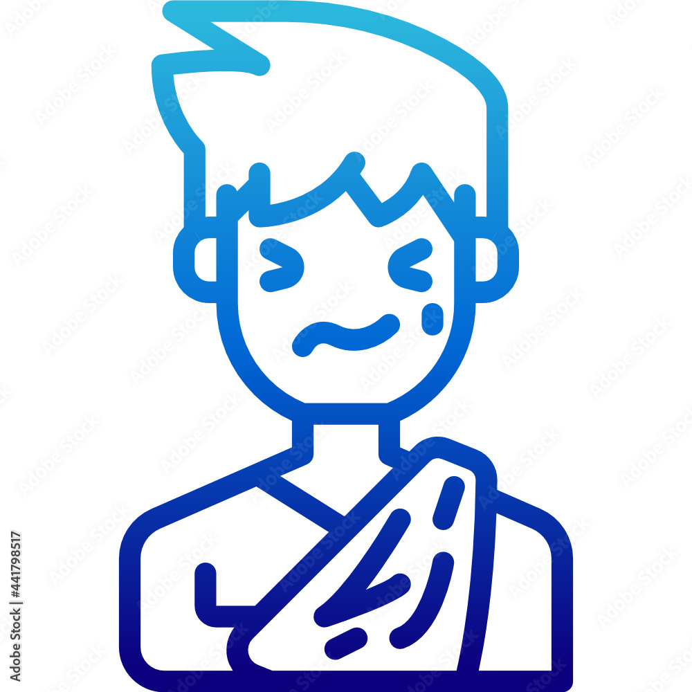 broken arm gradient icon broken arm gradient icon