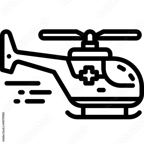 helicopter line icon