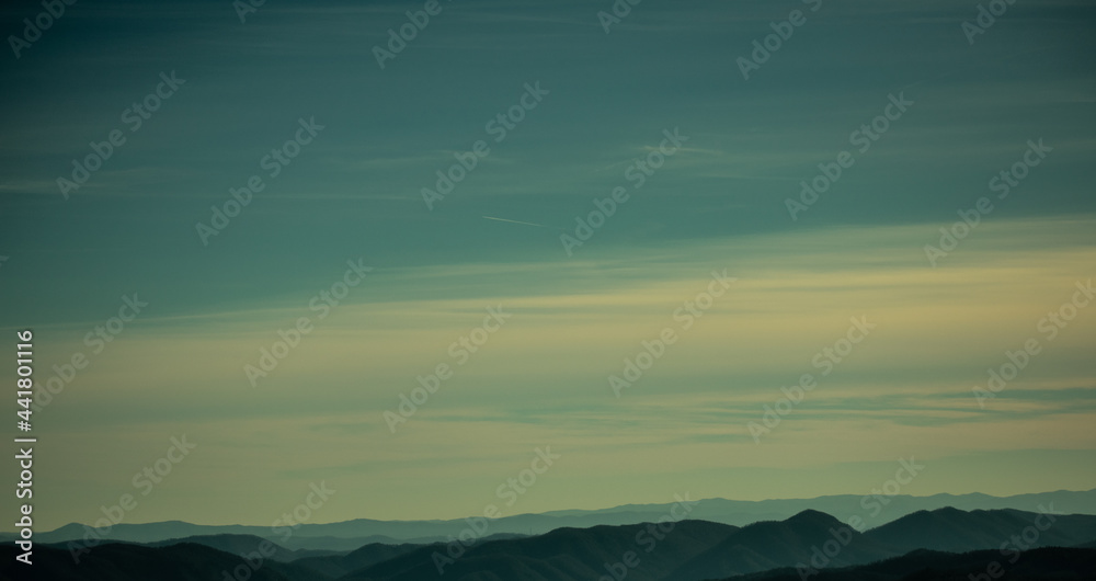 Sunset over Blue Ridge Mountains