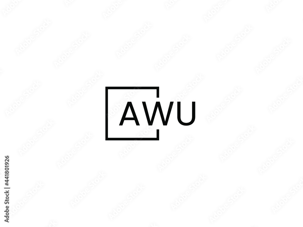 AWU Letter Initial Logo Design Vector Illustration AWU Letter Initial Logo Design Vector Illustration