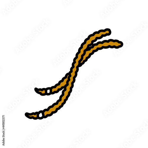 dreadlocks doodle icon, vector color line illustration photo