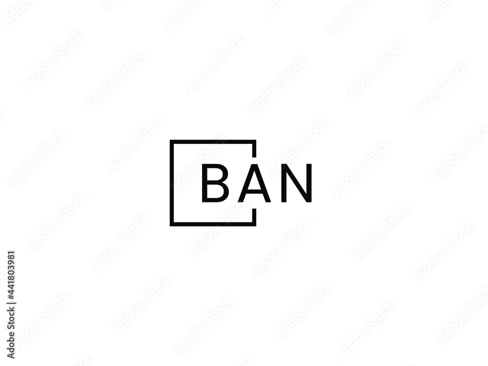 BAN Letter Initial Logo Design Vector Illustration BAN Letter Initial Logo Design Vector Illustration