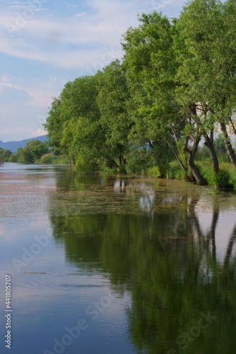Background with the lake in Rotbav  Brasov  Transylvania  Romania 