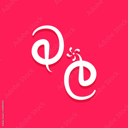 Sri lankan sinhala language flower colorful logo vector isolated illustration design.Sinhala language letter typography icon with floral symbol photo