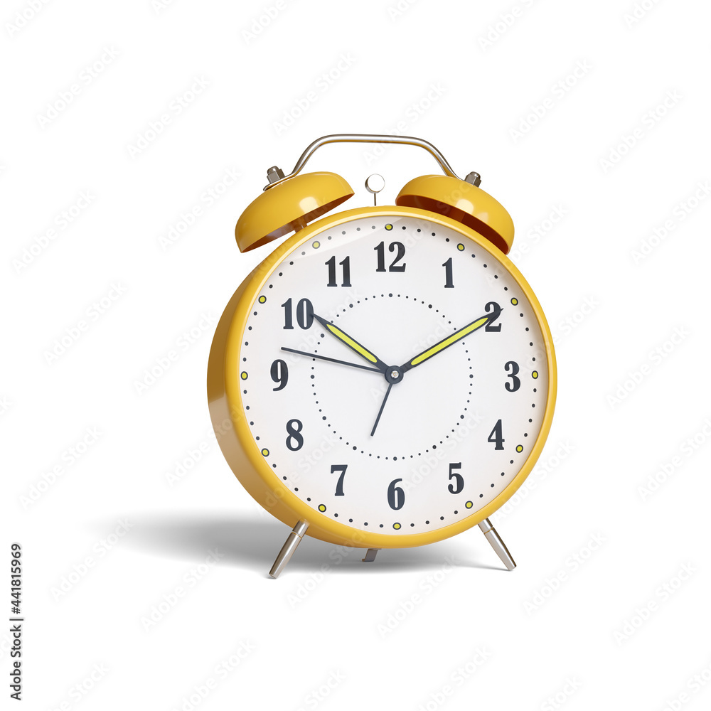 Alarm clock isolated on white background. 3d illustration. Alarm clock isolated on white background. 3d illustration.