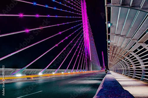 bridge at night on Bucaramanga, Colombia photo