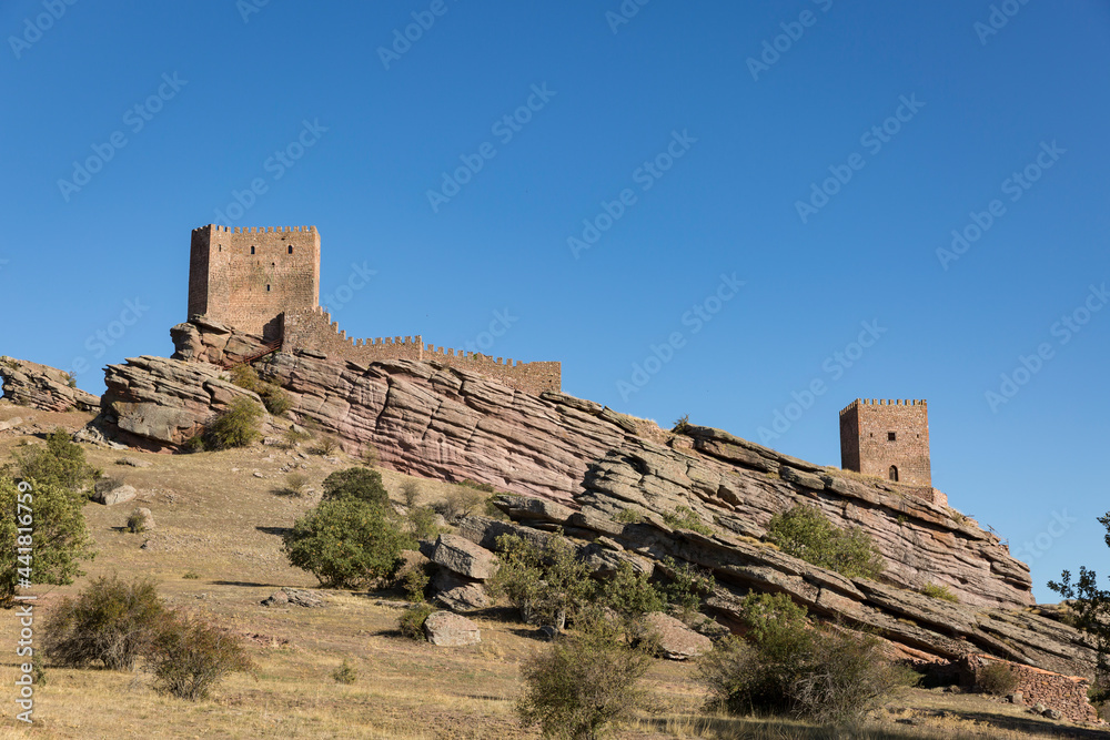 Medieval Castle of Zafra in Campillo de Duenas, Province of Guadalajara, Castile La Mancha, Spain